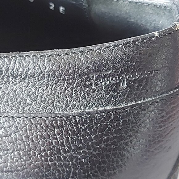 Salvatore Ferragamo Men Oxford Shoes Size 13 Black Leather Comfy Lace-up Loafers main image 7